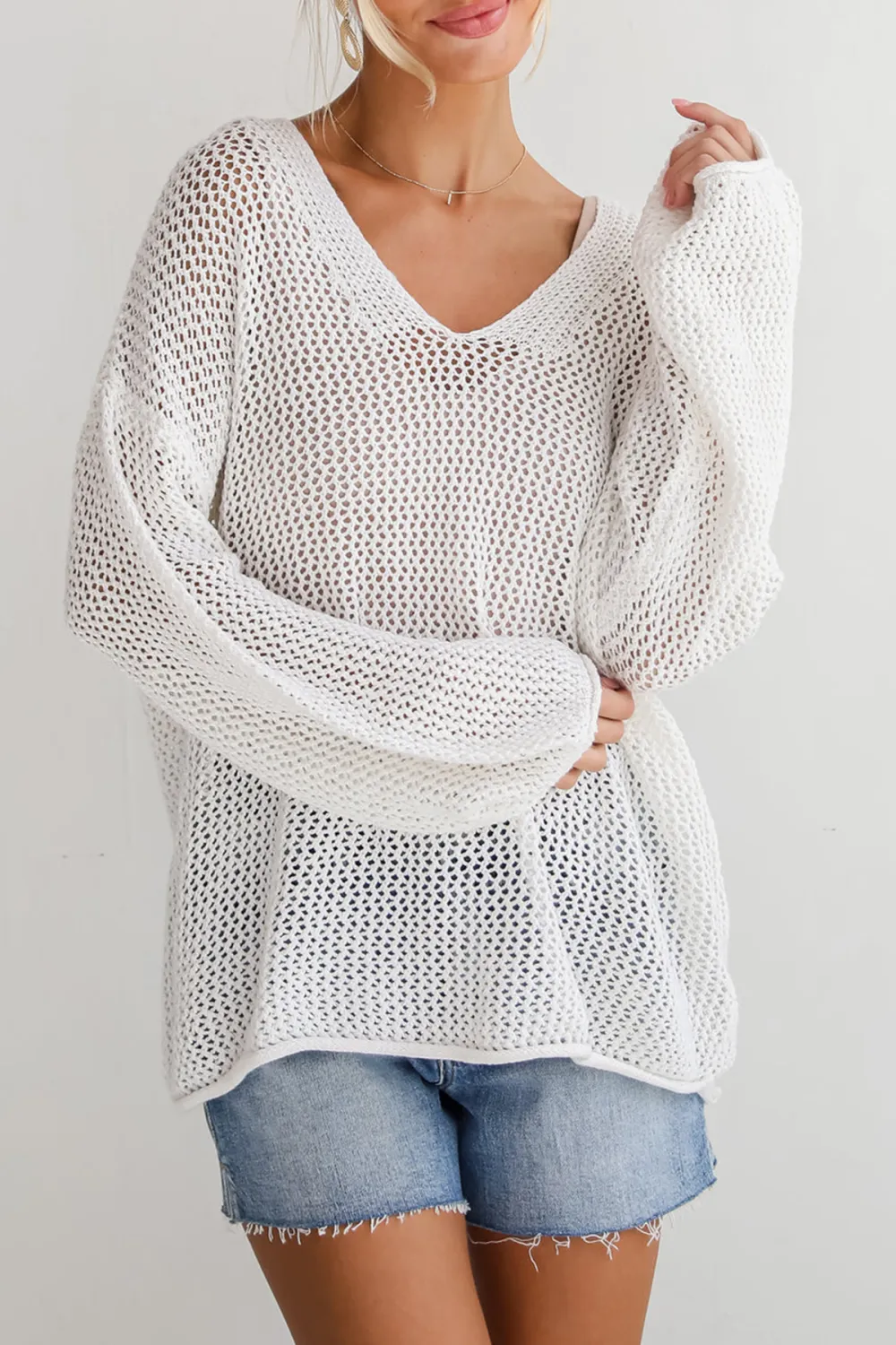 Ivory Open Knit Sweater