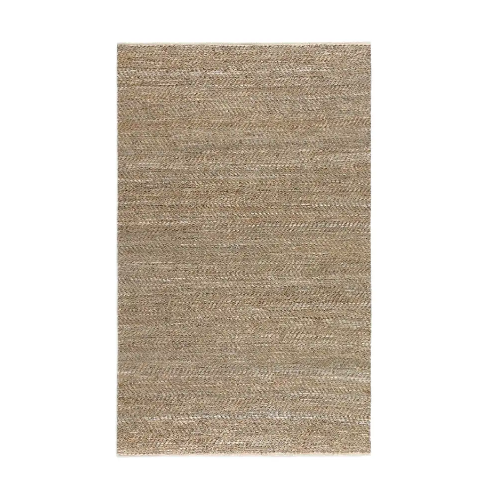 Textured Leather & Hemp Rug