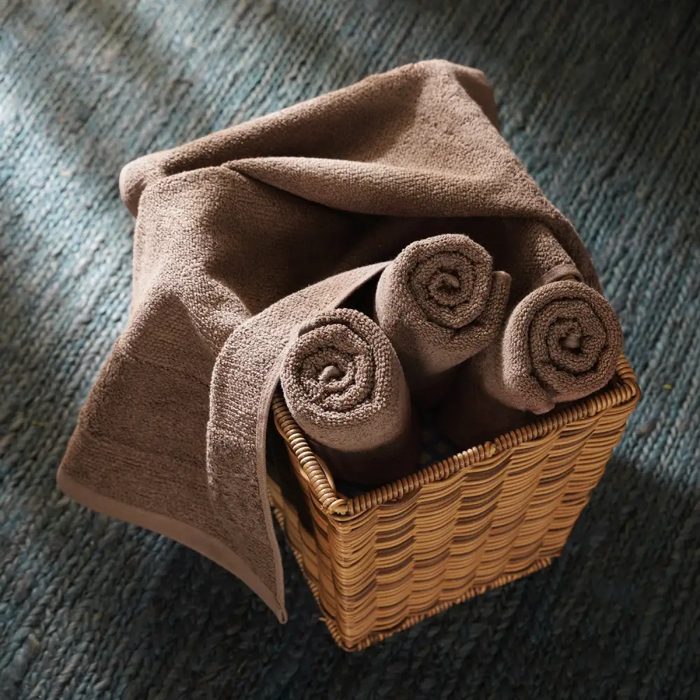 Brown Cotton Hand Towel Set