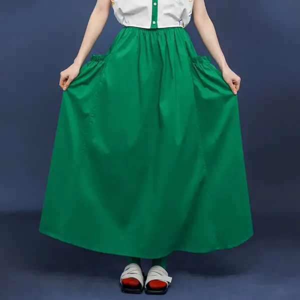 Minimal Clean Maxi Polyester Skirt
