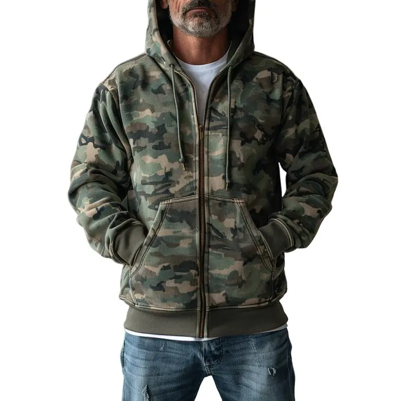 Camo Buttoned Chore Jacket