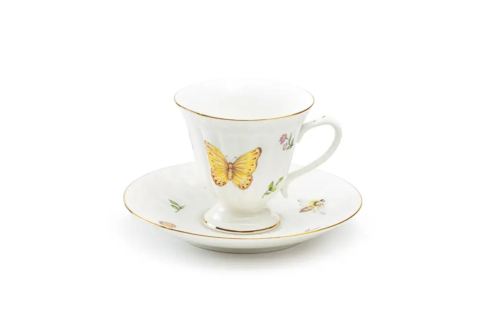Summer Garden Porcelain Tea Cup And Saucer