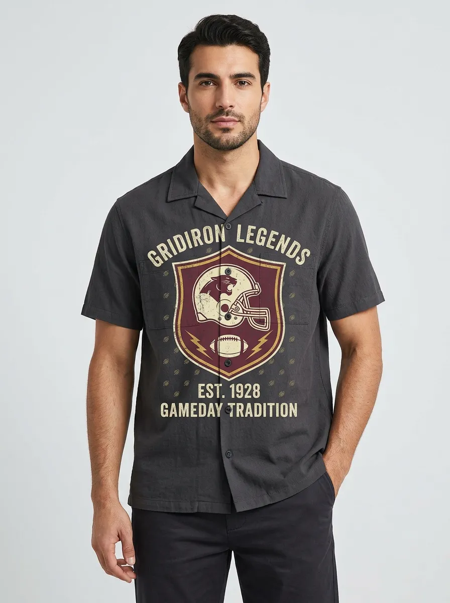 Men's Gridiron Legends Football Helmet Printed Shirt