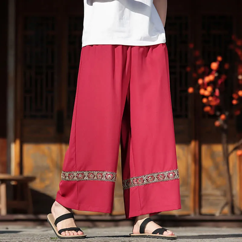 Elastic Waist Wide Leg Pants