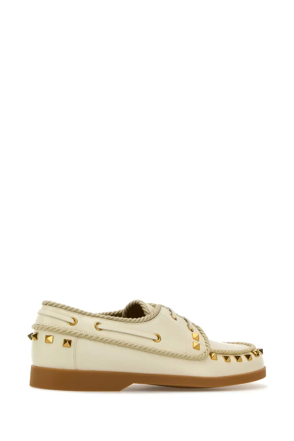 Studded Smooth Leather Lace-Up Shoes