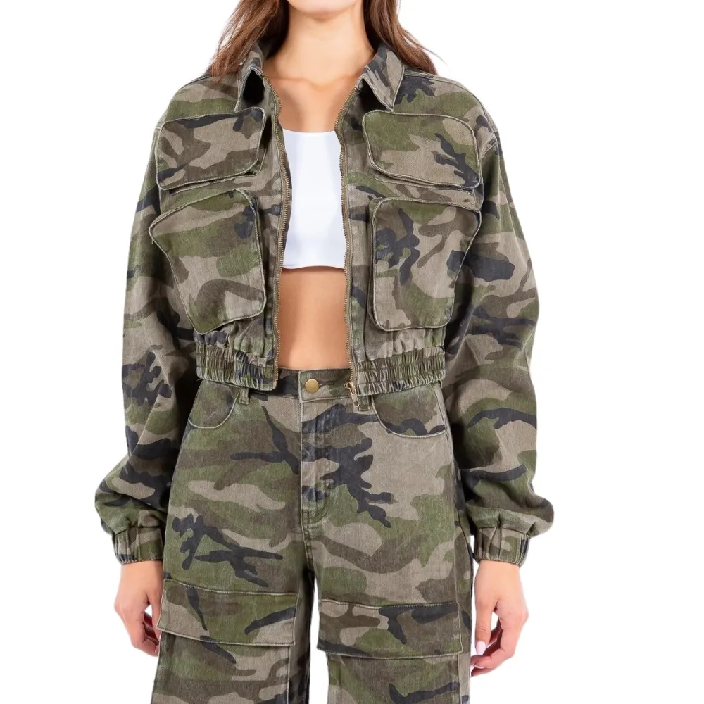 Camouflage Denim Utility Jacket