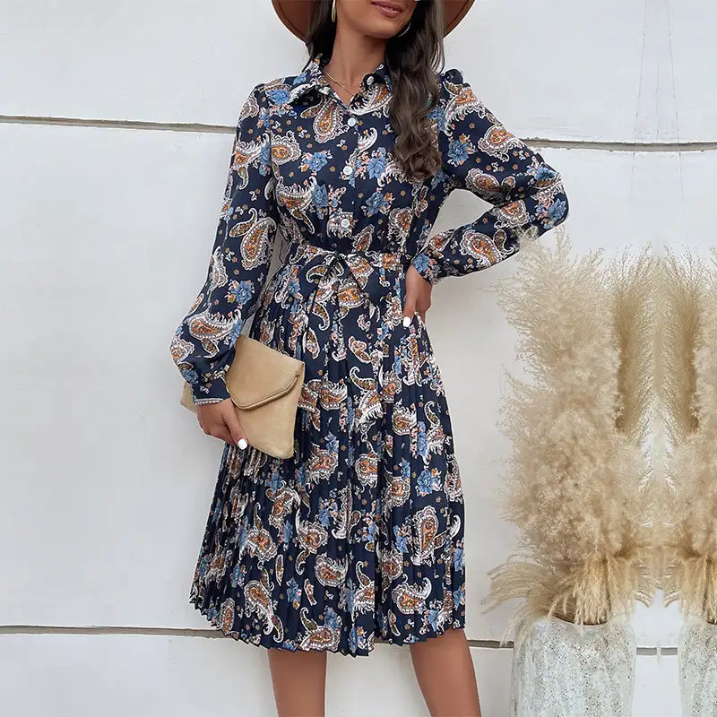 Women's Floral Belted Summer Maxi Dress