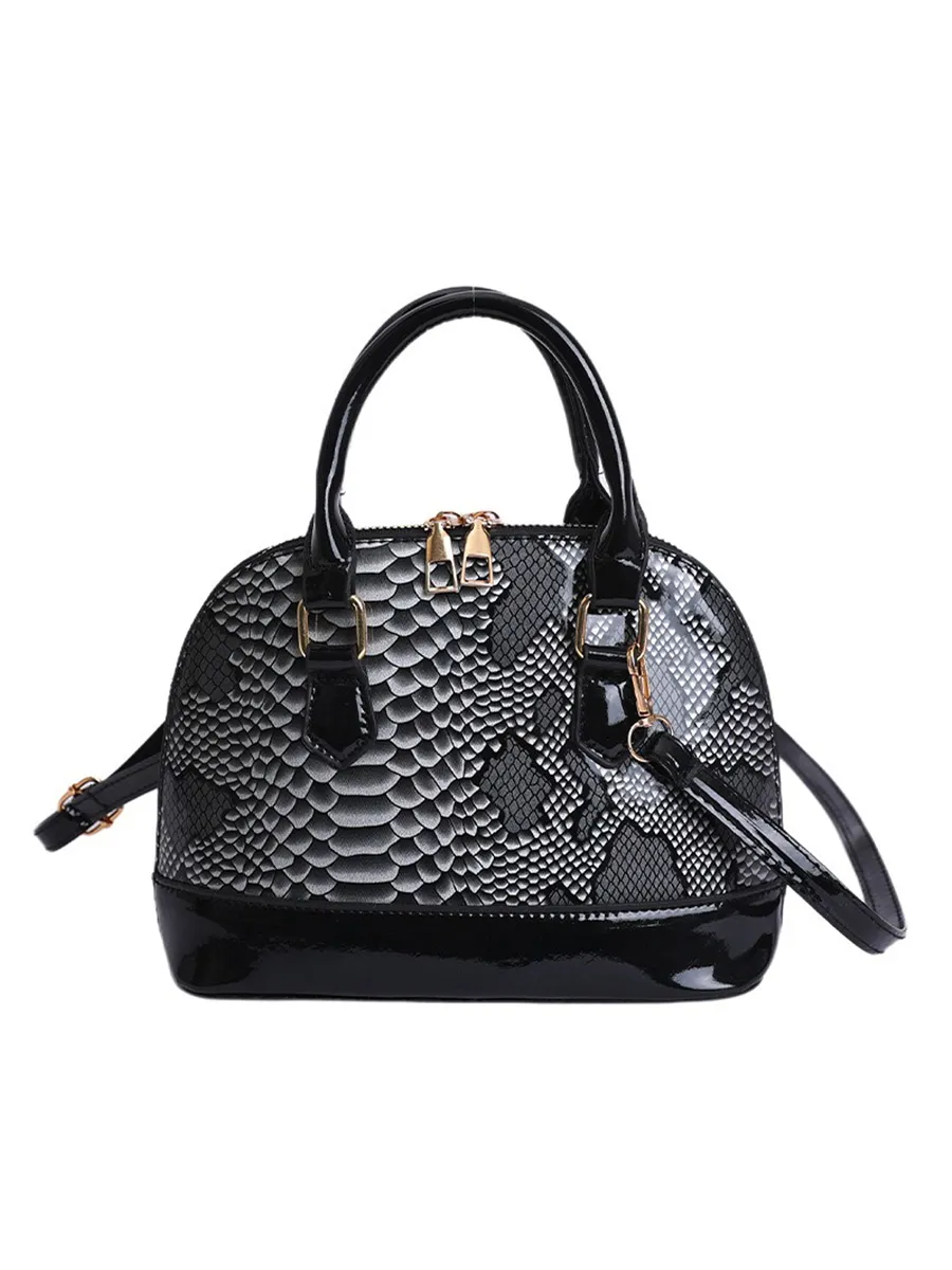 Victoria Snakeskin-patterned Leather Bag