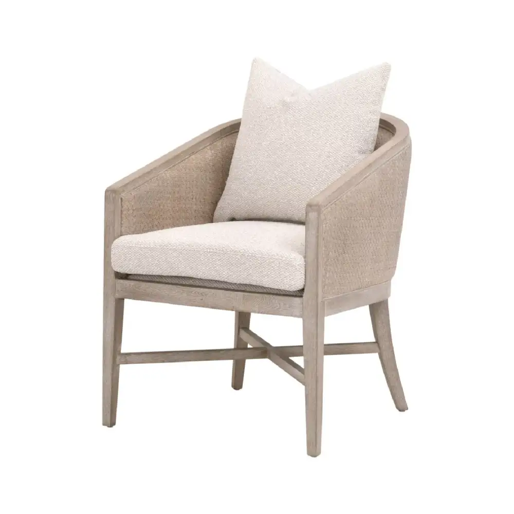 Curved Curved Linen Lounge Chair