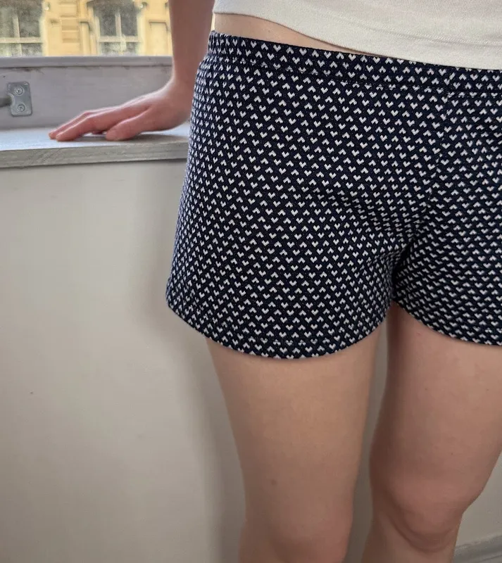 Navy Heart Pattern Shorts