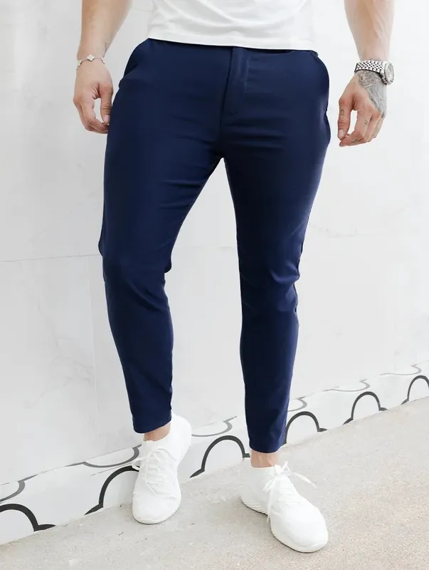Blue Slim Fit Stretch Pants