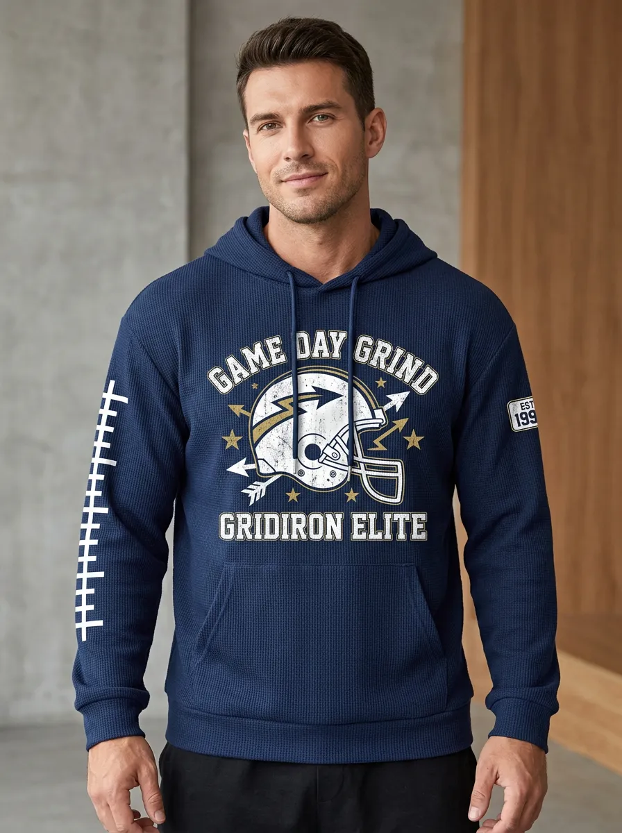 Men's Football Game Day Grind Helmet Printed Hoodie