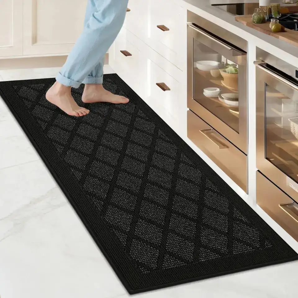 Diamond Texture Kitchen Rug Set