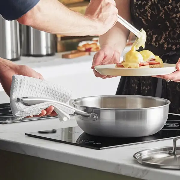 Tri Ply Stainless Steel Saucier Pan with Cover