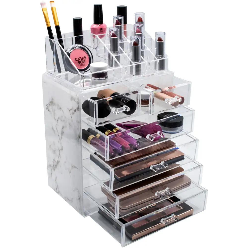 Marble Makeup Organizer Set Drawer