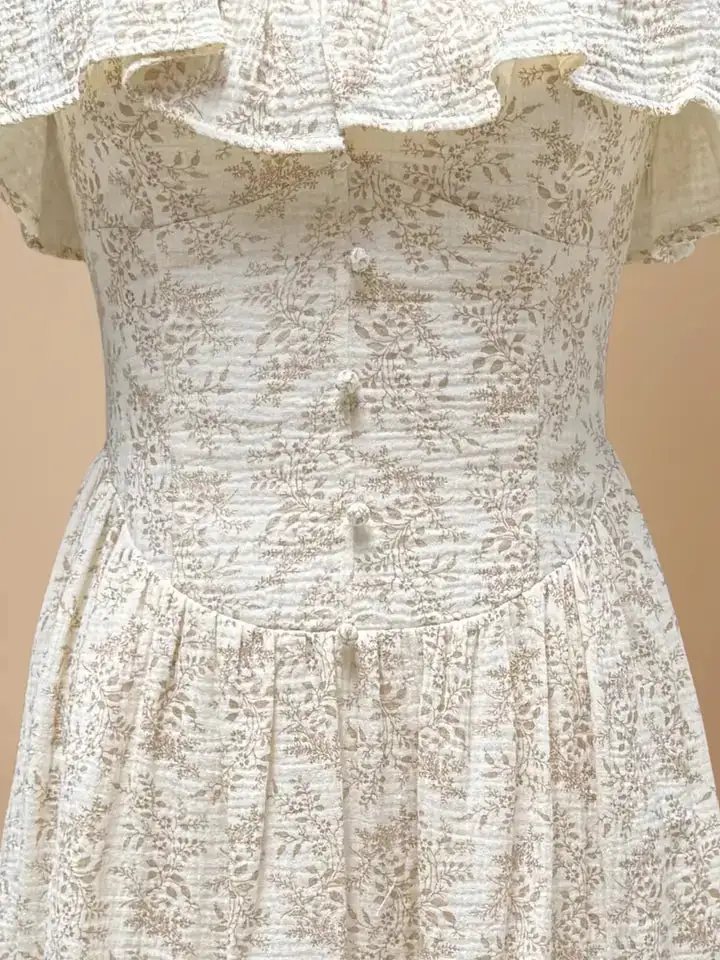 Classic Floral Tiered Ruffle Detail Dress