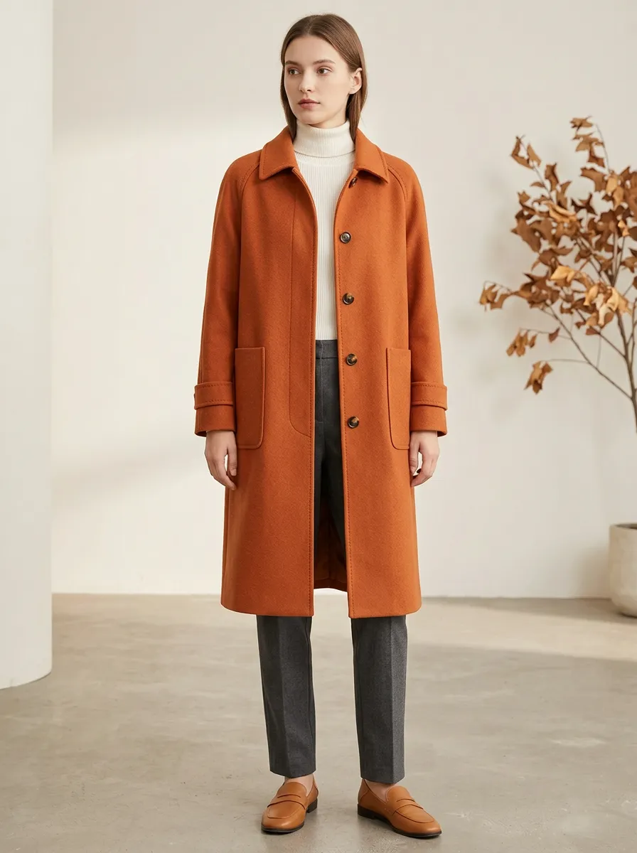 Classic Finish Wool-Blend Outerwear Coat