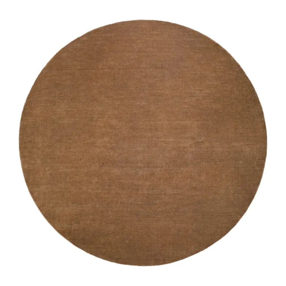Hand-Loomed Wool Fringe Round Carpet