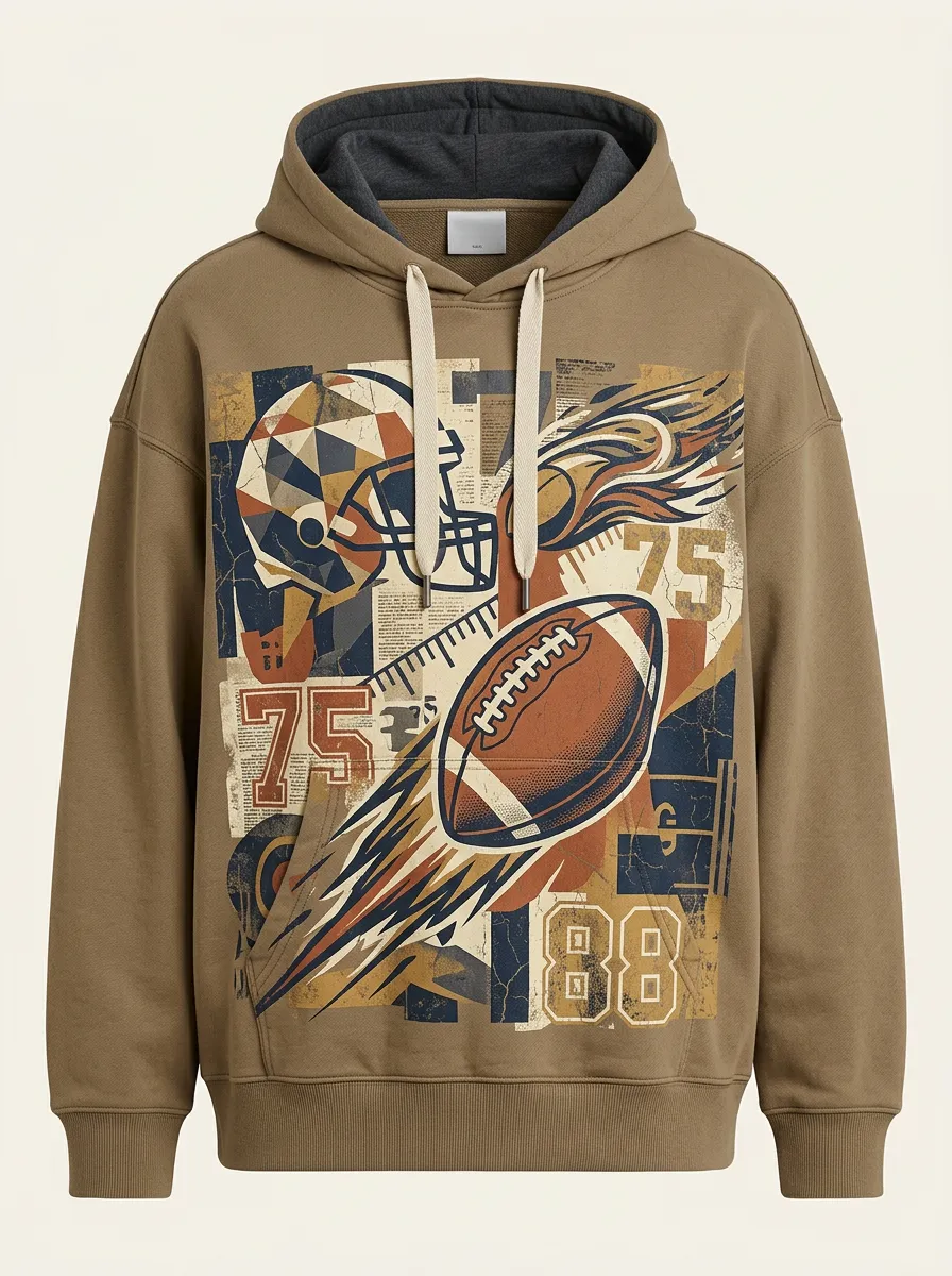 Men's Snap Classic Football Hoodie
