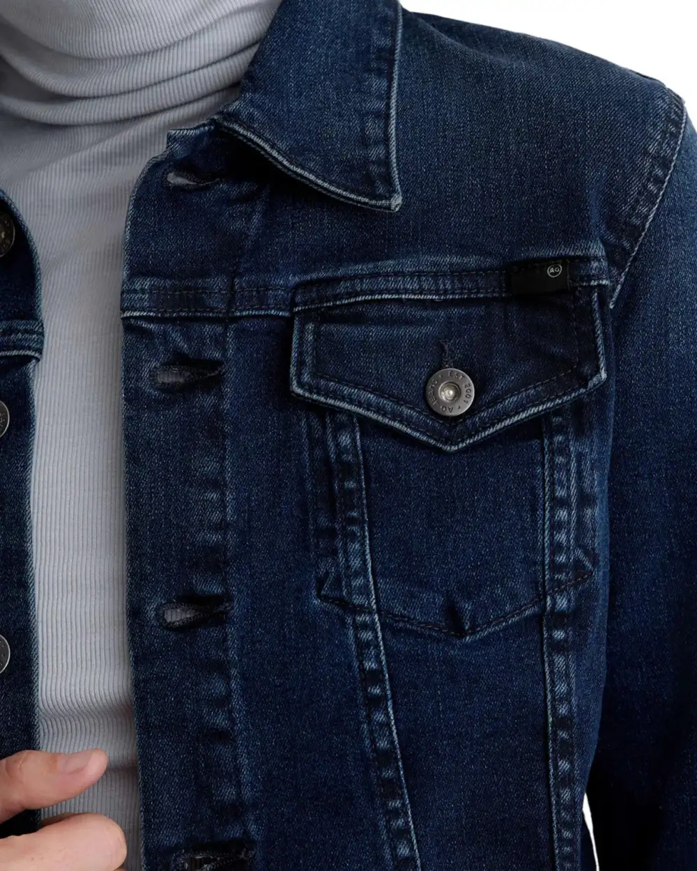 Denim Spread Collar Jacket