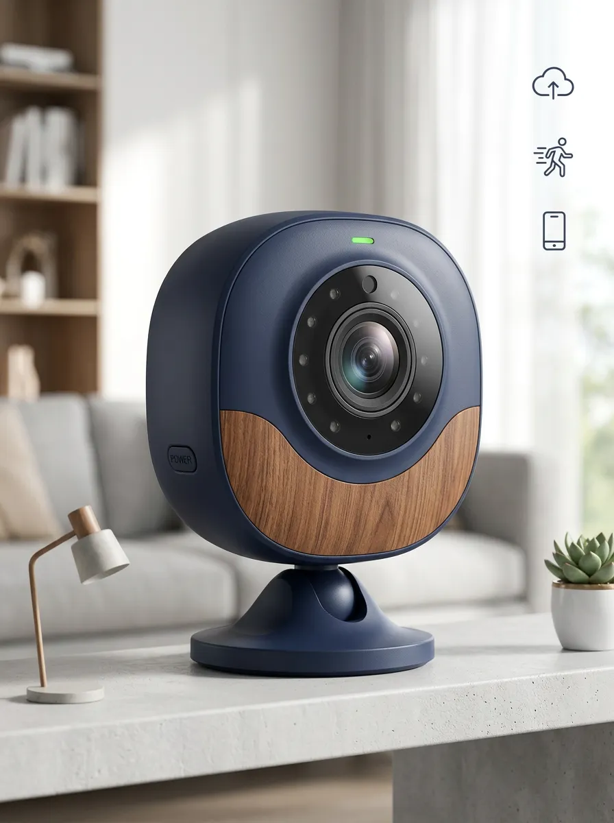 Motion Detection Wood Grain Mini Security Camera