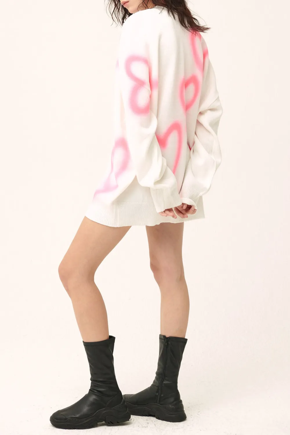 Heart Printed Sweaterdress