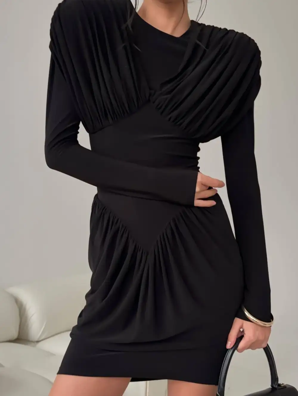Slim Fit Ruffle Sleeve Bodycon Mini Dress