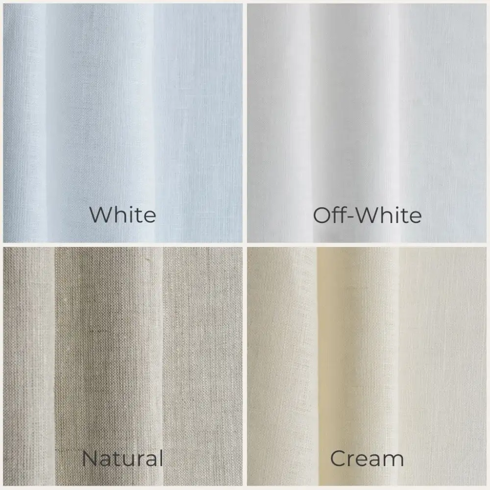 Simple Back Tab Linen Curtain