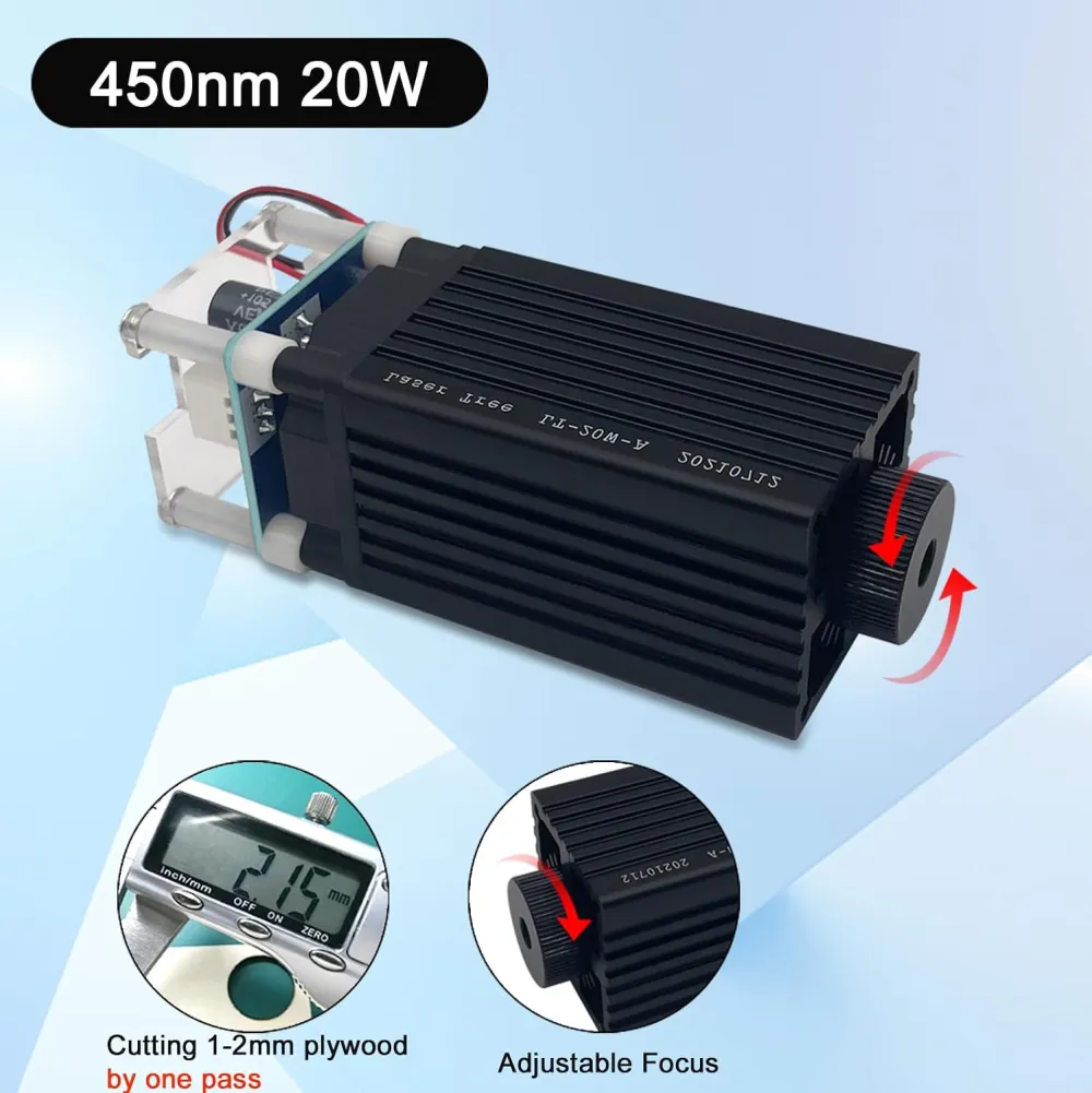 4W Laser Engraver Module, 450nm Adjustable Focus