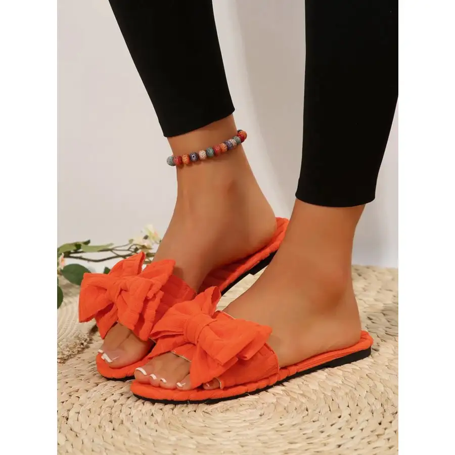 Bow Knot Open Toe Slippers