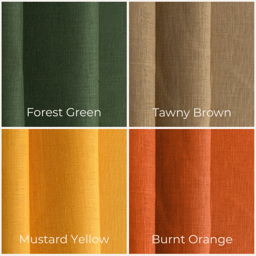 Simple Back Tab Linen Curtain