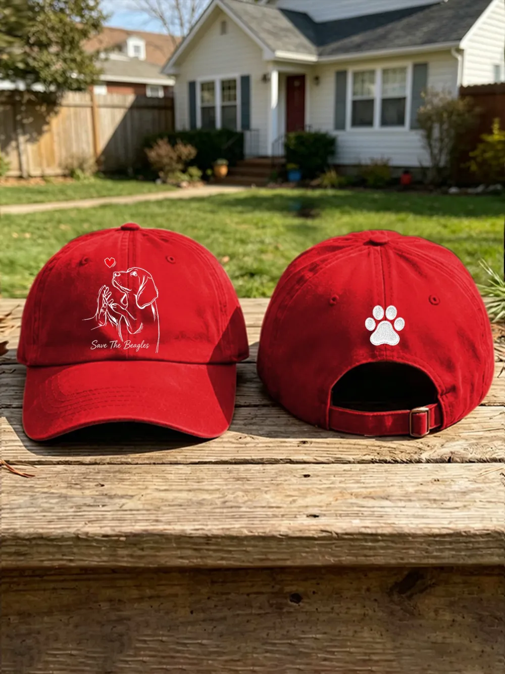 Unisex Save The Beagles Print Casual Hat
