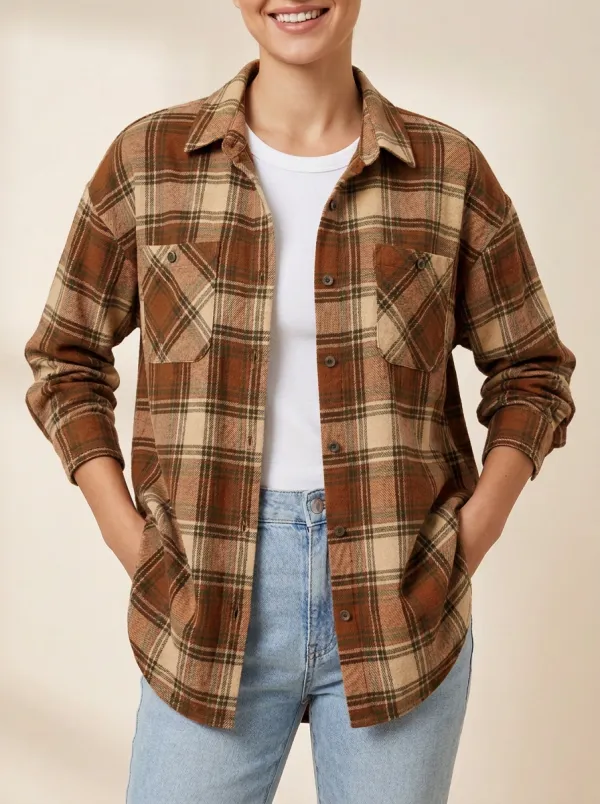 Utility Printed Plaid Plaid Long-Sleeve Shirt