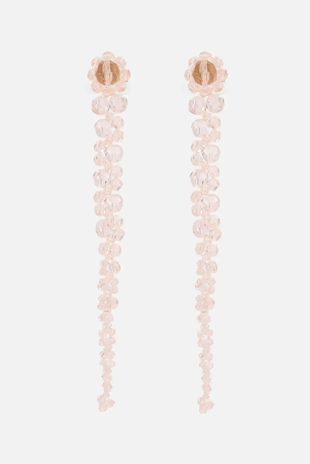Crystal Gold Tone Brass Detail Earrings