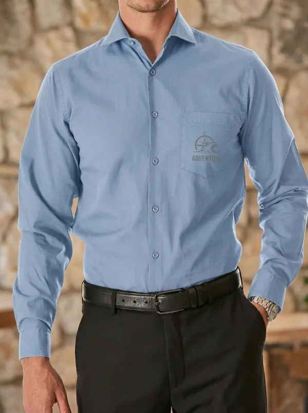 Men's Adventure Compass Wave Printed Long Sleeve Shirt