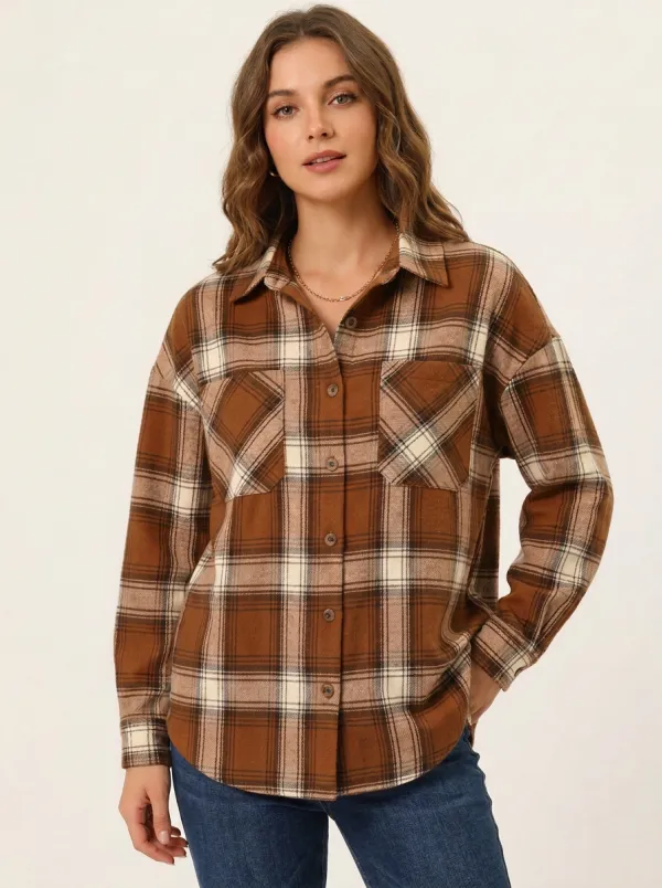 Statement Printed Plaid Plaid Long-Sleeve Shirt