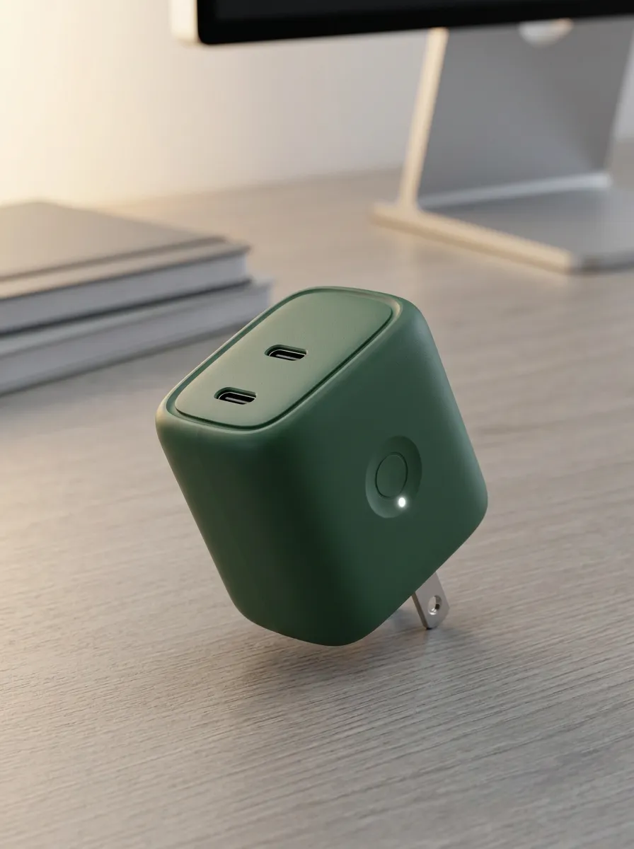 Forest Green Dual USB-C Wall Charger