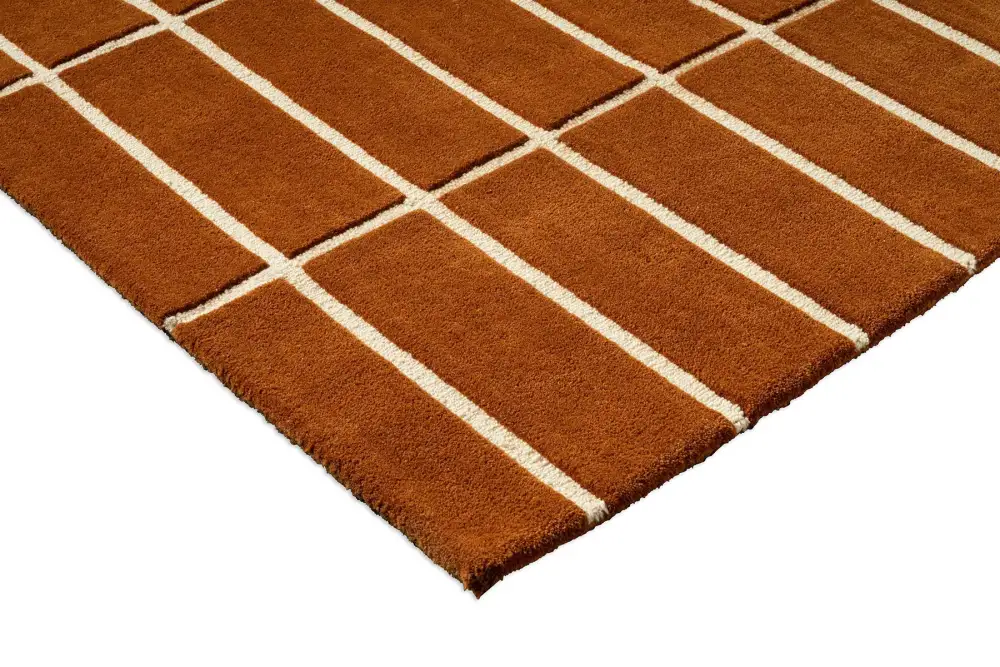 Wool Tufted Geometric Polished Area Rug