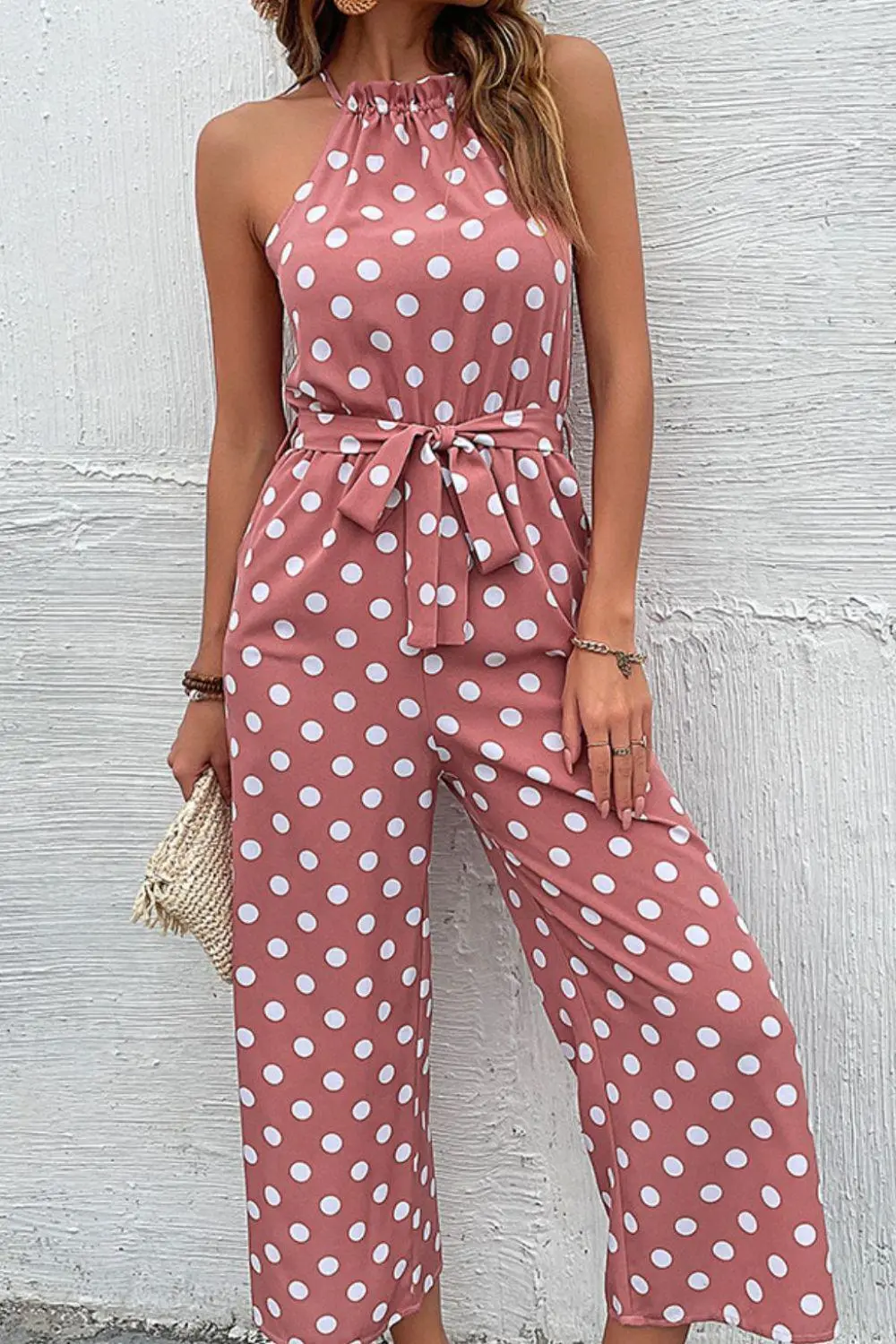 Polka Dot Wide Leg Jumpsuit