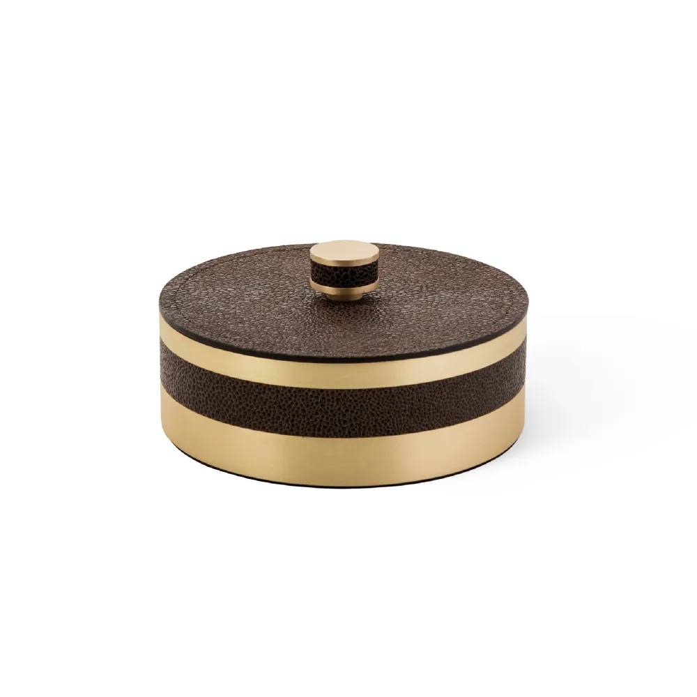 Round Woven Leather Box