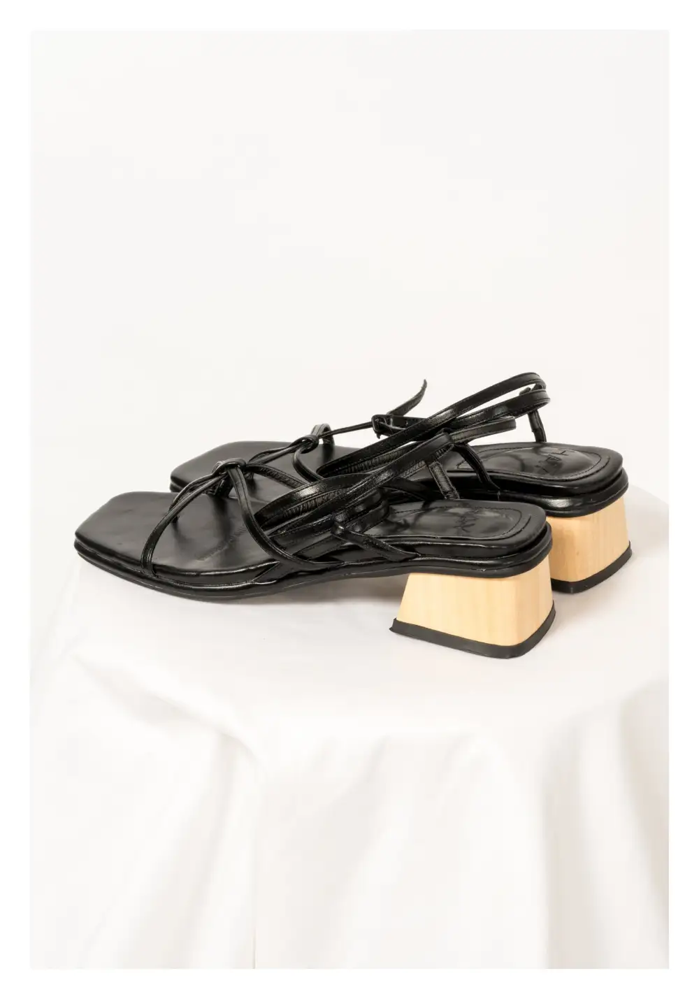 Balanced Faux Leather Heeled Sandals