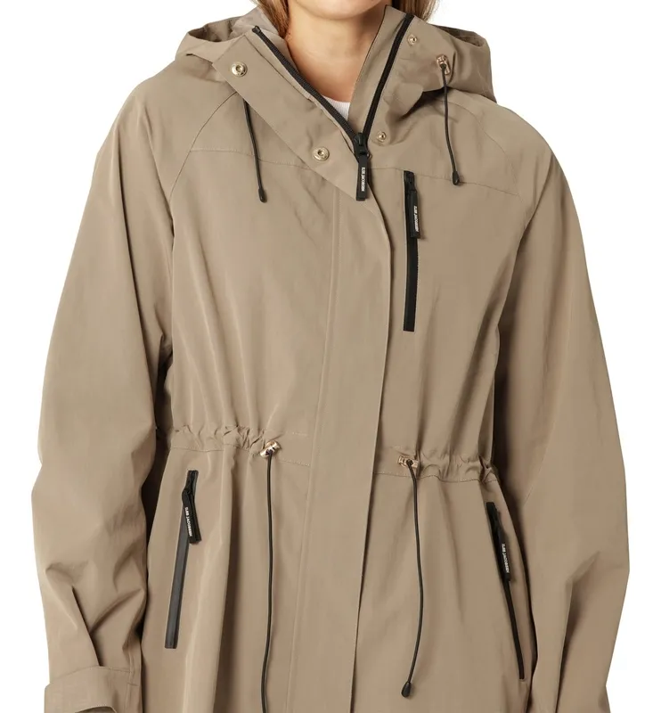 Waterproof Hooded Button-Front Jacket