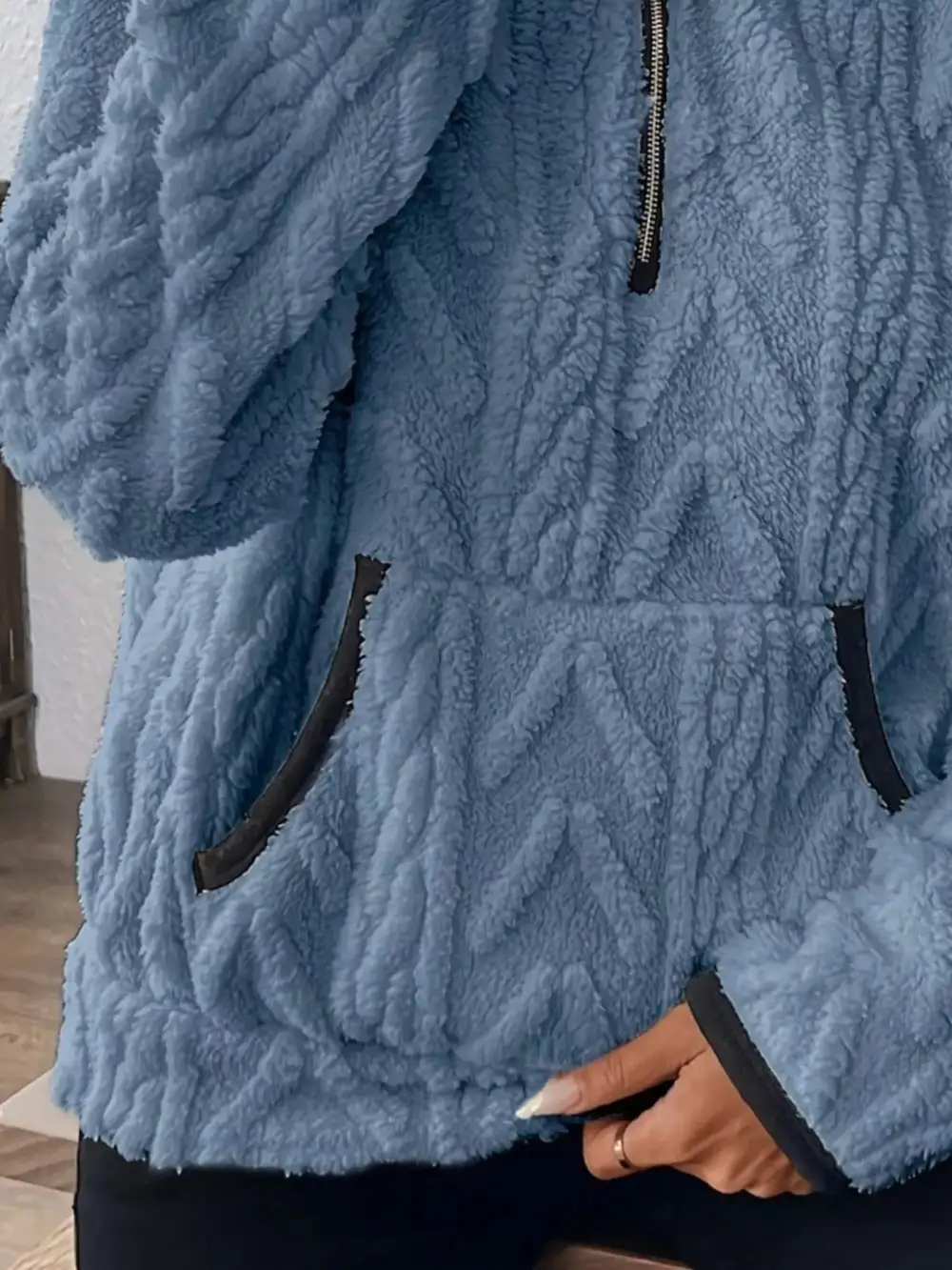 Fleece Half Zip Sweatshirt Plus Size