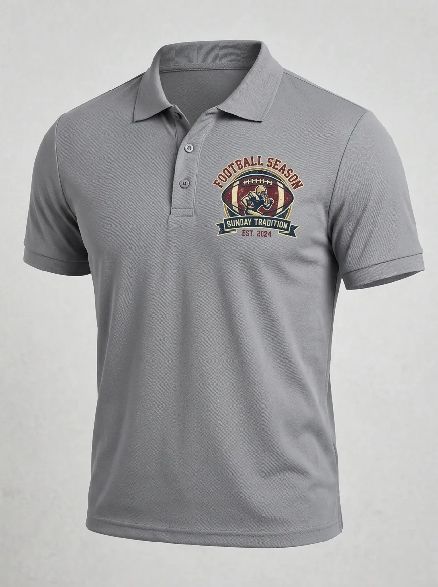 Football Inspired Casual Polo Shirt