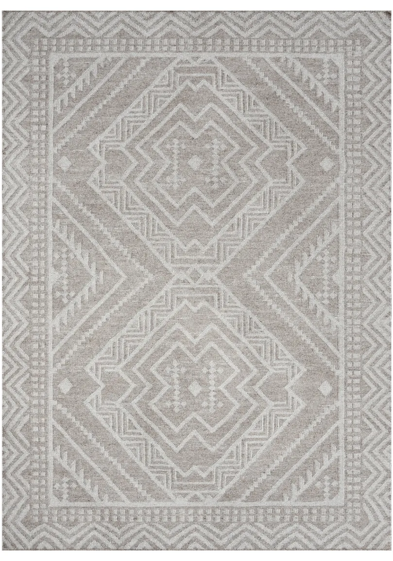 Handwoven Tribal Inspired Textured Wool Area Rug