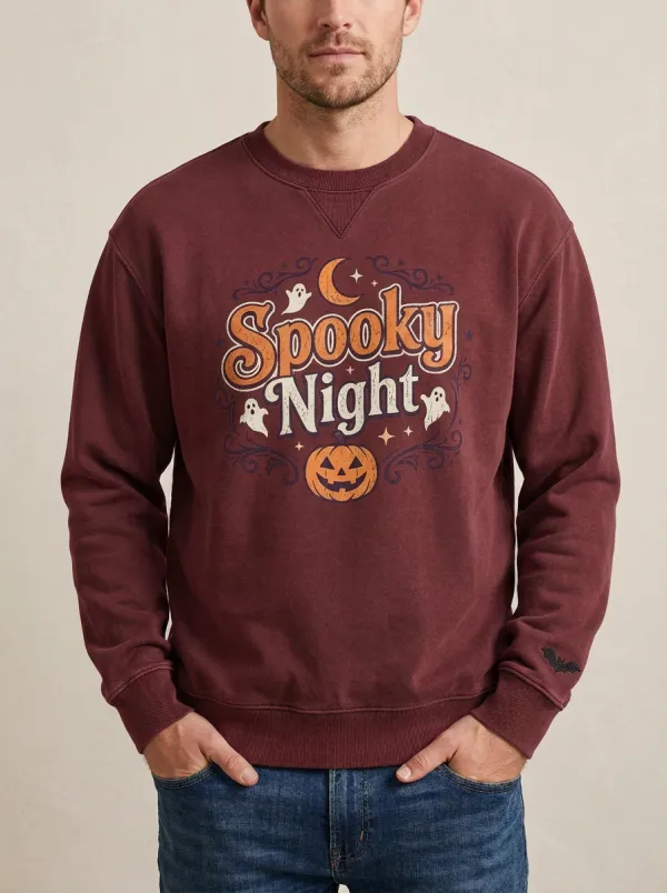 Men's Halloween Spooky Night Ghost Pumpkin Sweatshirt
