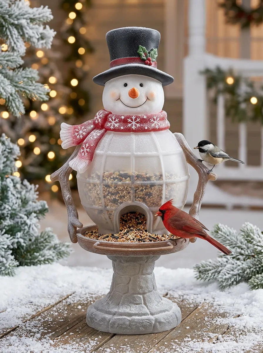 Festive Snowman Christmas Bird Feeder
