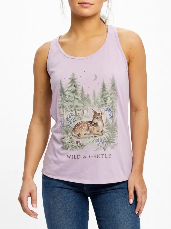 Women's Nature Lover Forest Deer Printed Tank Top