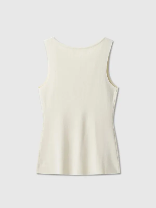 Beige Knit Casual Vest
