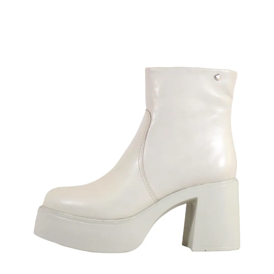 Leather Platform Zip Ankle Boots